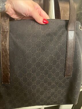 Gucci Brown Monogram Tote with Leather Straps